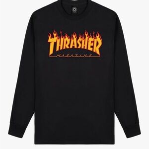 Thrasher Black Long Sleeve with Flame Logo